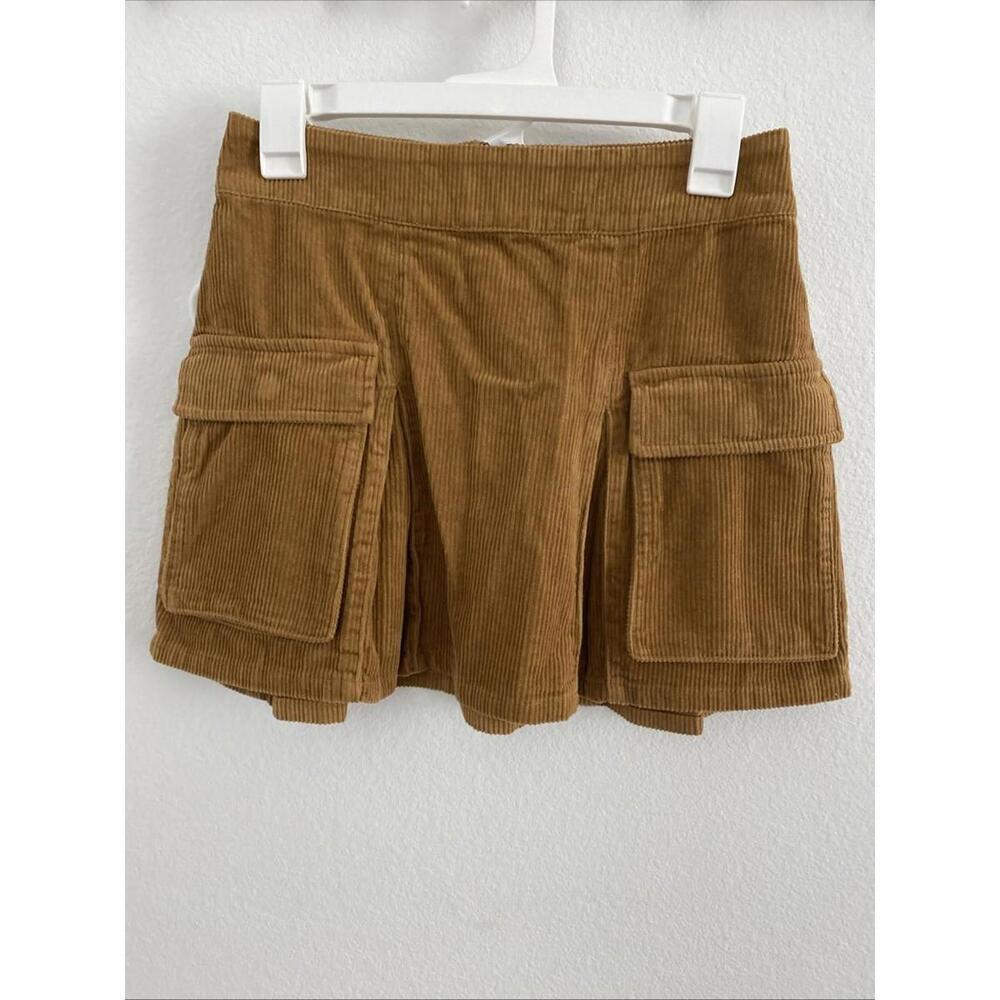 250 Wild Fable Women Corduroy Cargo Pleated Mini Skirt Size (XS, Brown, NWT) - Picture 2 of 3
